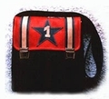Umhaengetasche - schwarz / rot / marine / beige